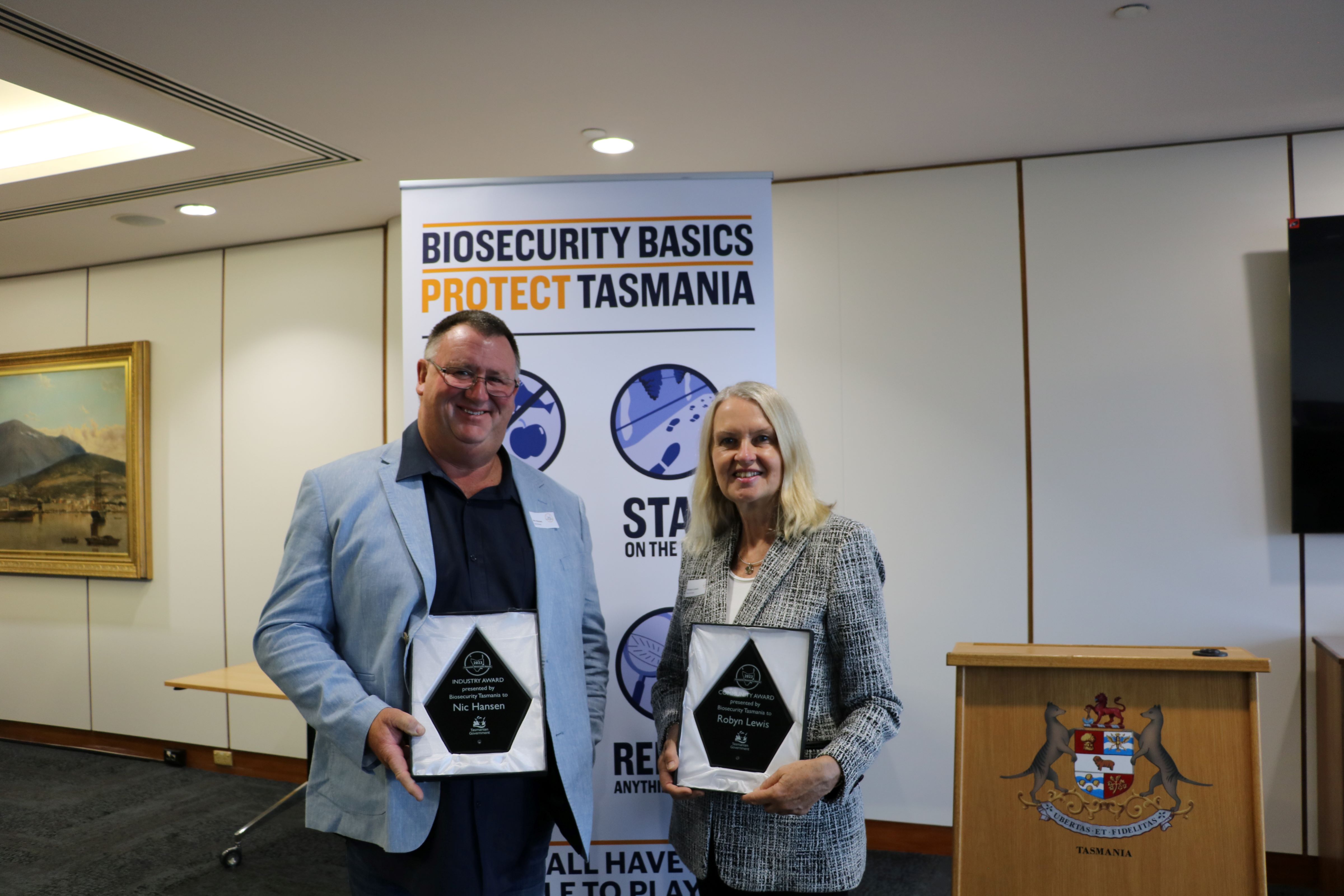 Nic Hansen winner of 2023 Tasmanian Biosecurity Award